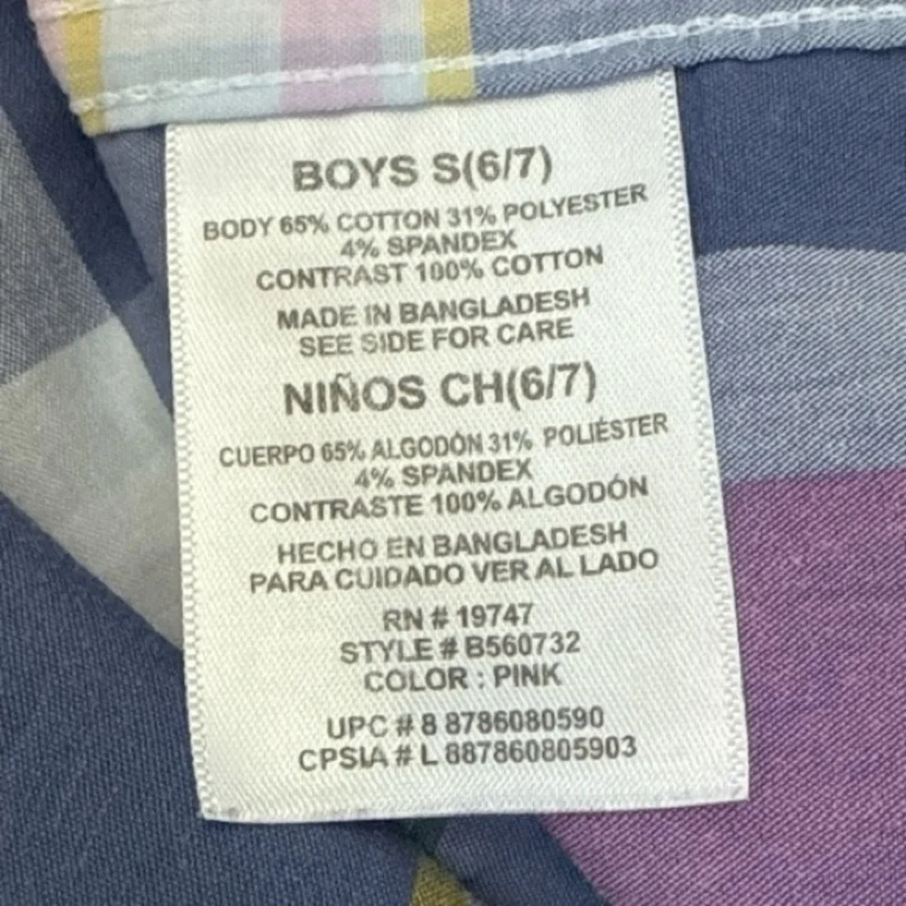 Wrangler Boys Plaid Short Sleeve Button Down Shirt Size S 6/7 - Picture 7 of 12